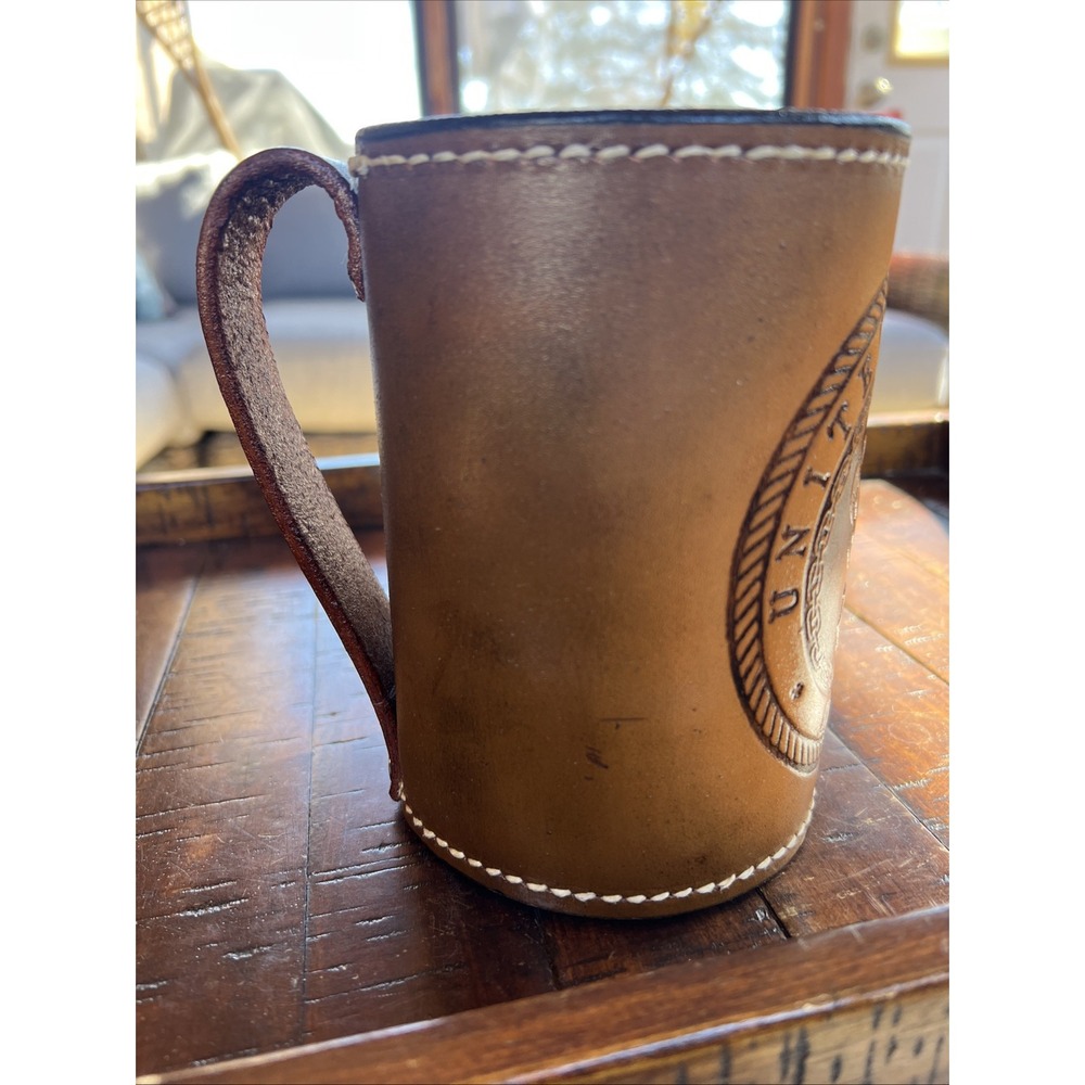 United States Navy Leather Mug‎ by Elandah Leather - Picture 3 of 10